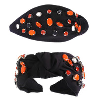 Load image into Gallery viewer, Halloween Tri Color Rhinestone Jeweled Knotted Headband - Bexa Boutique
