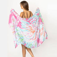 Load image into Gallery viewer, Pink &amp; Blue Floral Oblong Scarf - Pretty Crafty Lady Shop
